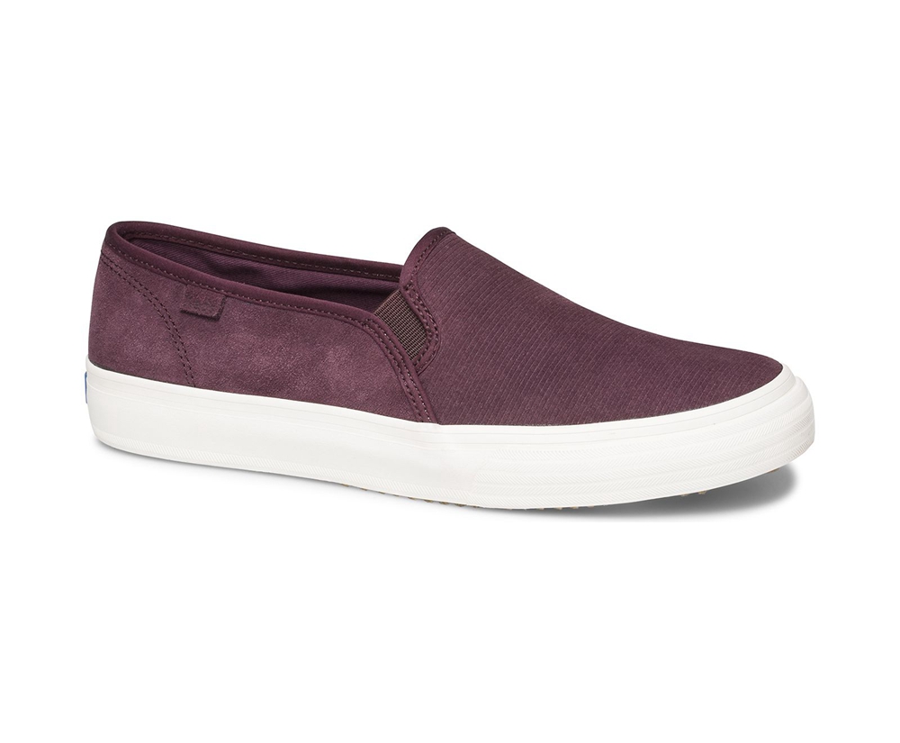 Slip Ons Keds Mujer Morados - Double Decker Suede - 6285-UVLKP